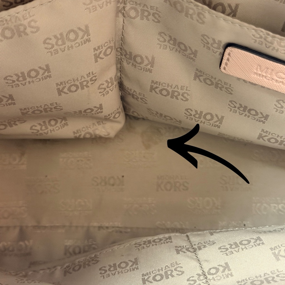 Michael Kors Blush Pink Saffiano Leather Tote Work Everyday Silver Lock Large - Picture 7 of 16